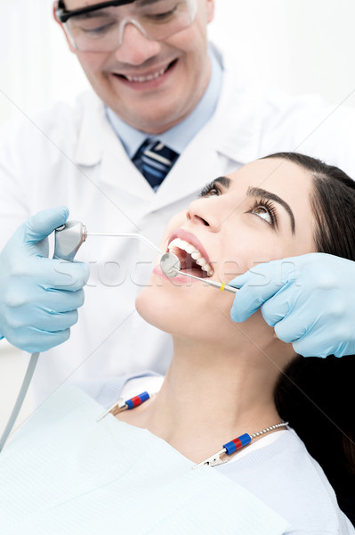 ストックフォト: 歯科 · オフィス · 女性 · 患者 · 医療