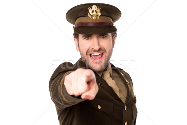 Military serviceman pointing you out Stock photo © stockyimages