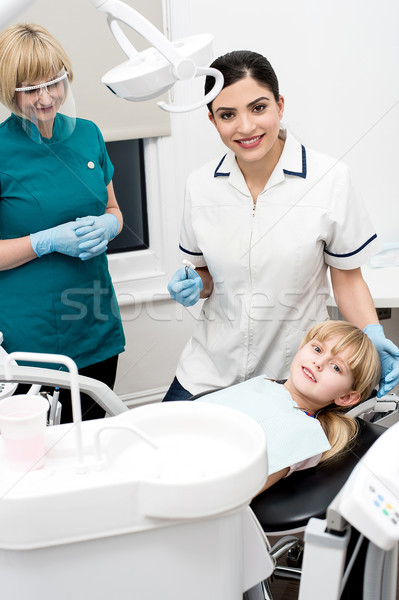 Child on her dental check up. Stock photo © stockyimages