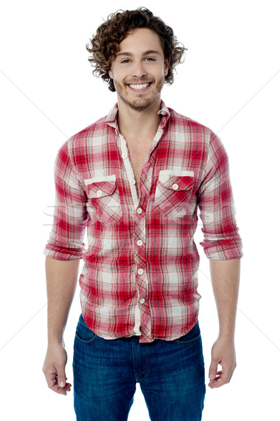 Knap jonge cool fat kaukasisch vent Stockfoto © stockyimages