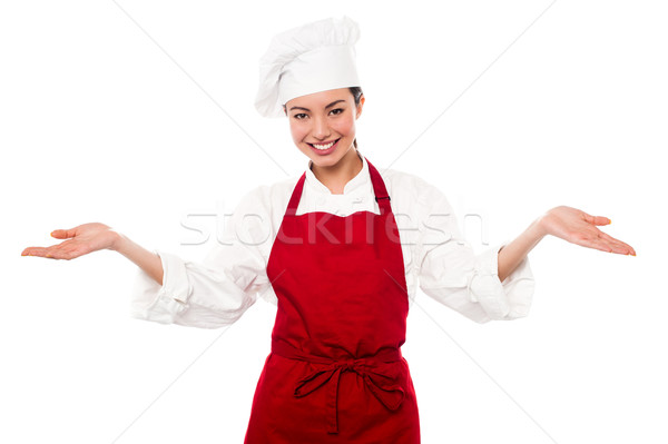 Bienvenue restaurant Homme chef permanent [[stock_photo]] © stockyimages