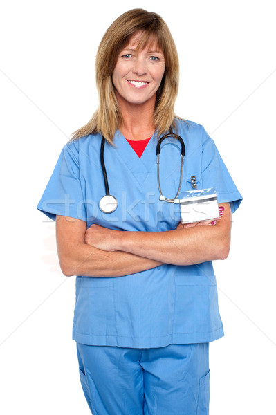 Portre tıbbi uzman deneyimli orta yaşlı doktor Stok fotoğraf © stockyimages