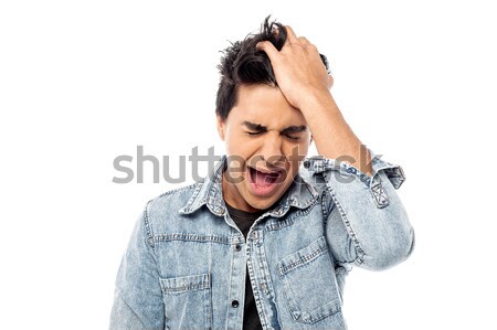 Stressed young man , depressed  Stock photo © stockyimages