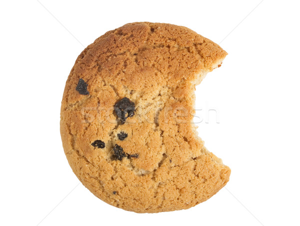 Top Ansicht Haferflocken Cookie Rosinen beißen Stock foto © stokato