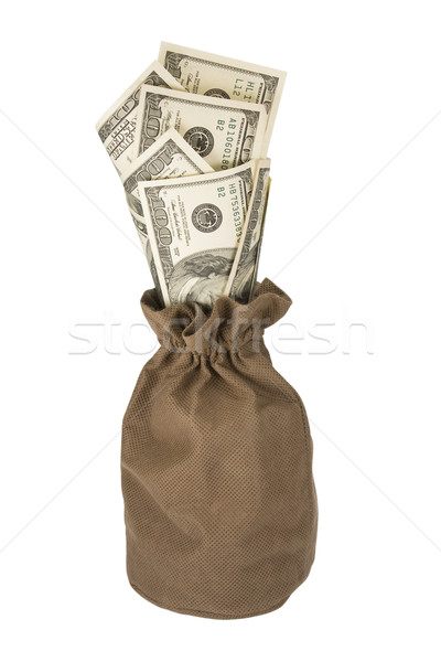 çanta para çuval bezi dolar yalıtılmış Stok fotoğraf © stokato