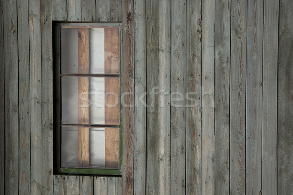 Alten Wand Fenster up Holz home Stock foto © stokato