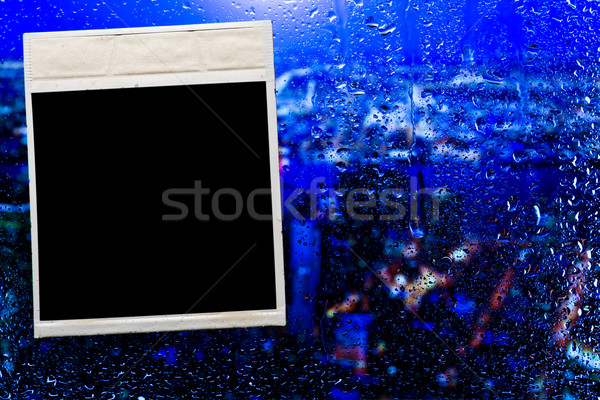 Glas Tropfen Wasser abstrakten Fenster Rahmen Stock foto © stokato