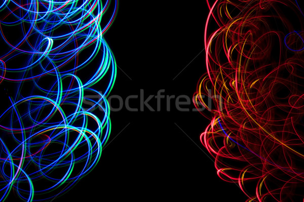 Chaotischen farbenreich Lichter schwarz Technologie blau Stock foto © stokato