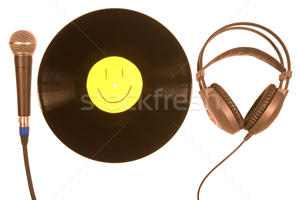 Vinyl. Microphone. Headphone Stock photo © stokato