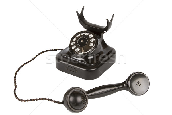 Bağbozumu siyah telefon telefon yalıtılmış beyaz Stok fotoğraf © stokato