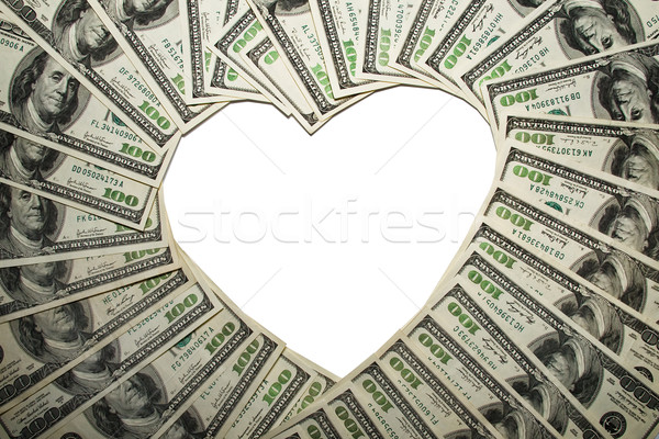 Frame of dollars in form of heart Stock photo © stokato