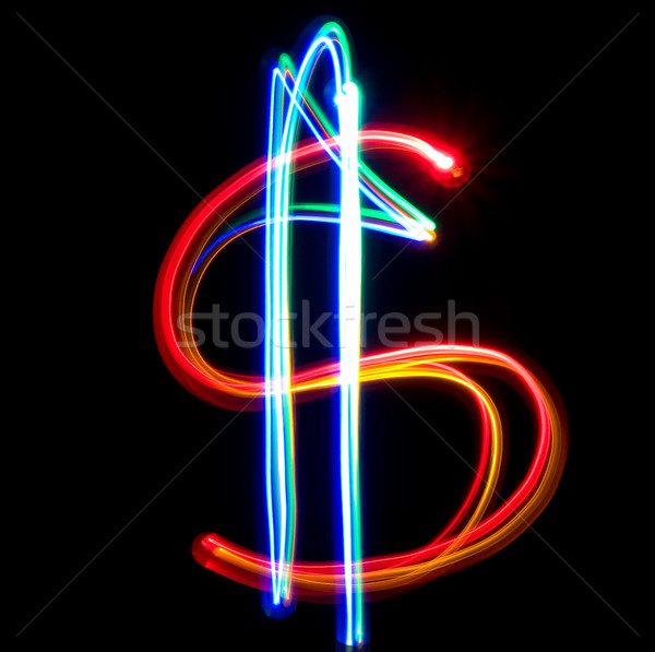 Neon dolar siyah para teknoloji arka plan Stok fotoğraf © stokato