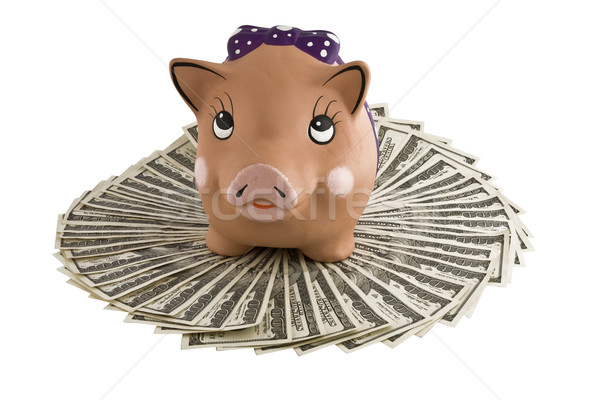 Moneybox - pig on dollars Stock photo © stokato