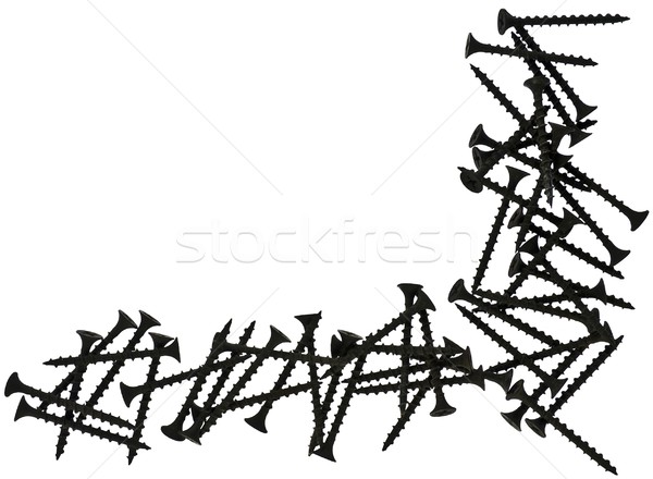 Grup çerçeve siyah yalıtılmış beyaz çelik Stok fotoğraf © stokato