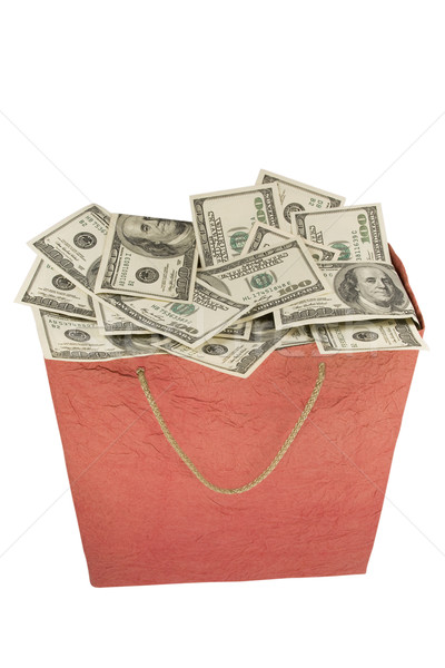 Money in a red Shopping Bag.  Stock photo © stokato