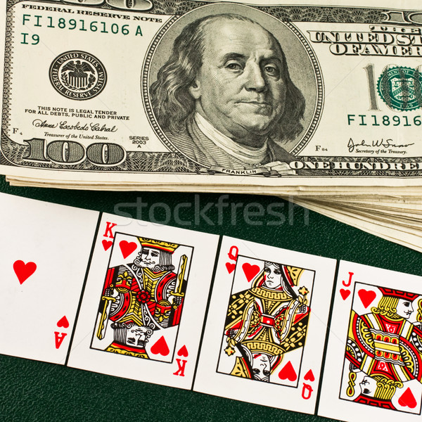 Dollars and playing cards, prize Stock photo © stokato