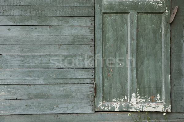 Stock photo: Background of old  wall with door