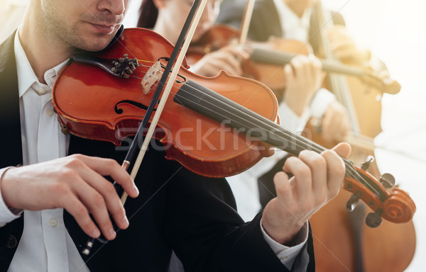 Orquestra corda seção música clássica sinfonia Foto stock © stokkete