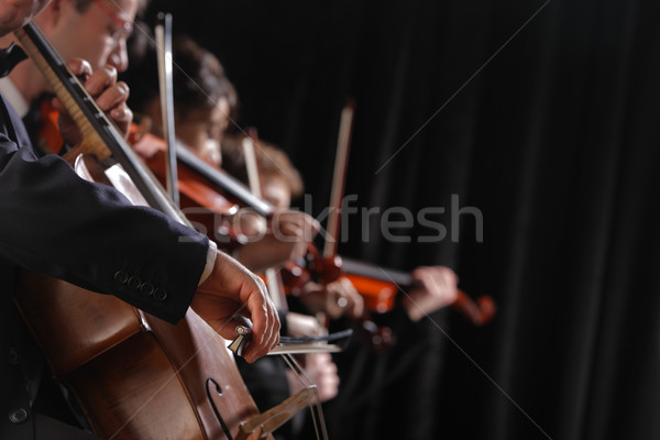 Música clássica sinfonia concerto homem jogar violoncelo Foto stock © stokkete