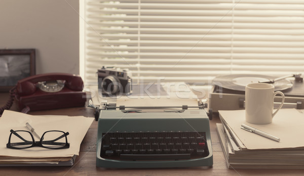Writer and journalist vintage desktop with typewriter Stock photo © stokkete