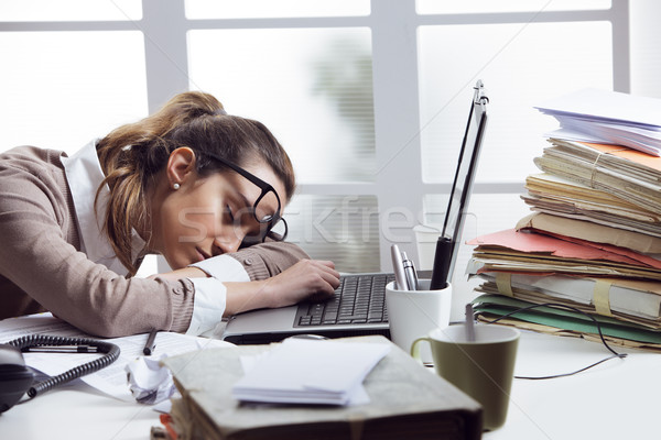 Stock photo: Tired businesswoman