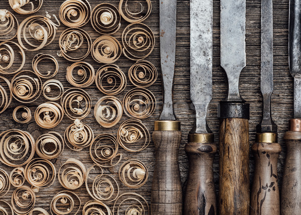 Stock photo: Carpentry tools on the workbench