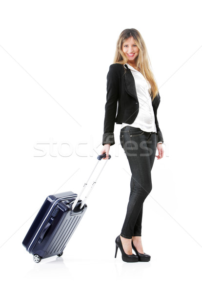 Geschäftsreise schönen jungen Geschäftsfrau Reise Spaß Stock foto © stokkete