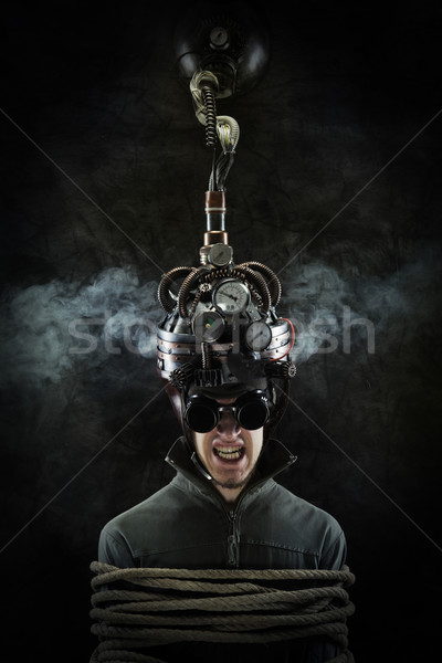 Umysł kontroli człowiek kask ludzi Zdjęcia stock © stokkete