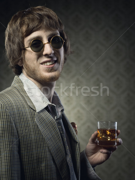 VIntage guy having a strong drink Stock photo © stokkete