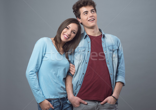 Happy young couple posing Stock photo © stokkete