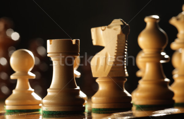 Schlachtfeld Schachfiguren bereit Stock foto © stokkete