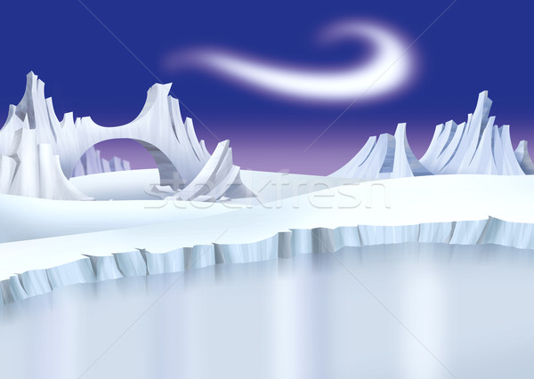 Sarkköri tájkép jég fagyott tó kék Stock fotó © stokkete