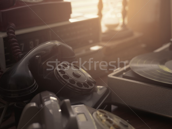 Jahrgang Objekte Sammlung Fenster Retro Wiederbelebung Stock foto © stokkete