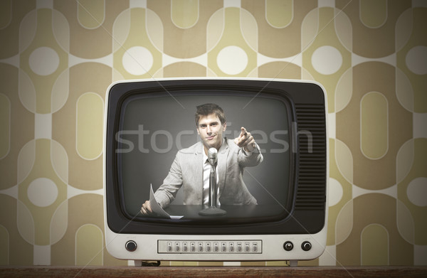 Stock photo: vintage tv