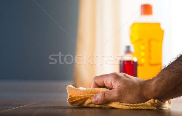 Hardwood floor cleaning and manteinance Stock photo © stokkete