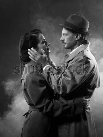 Film noir: detective in the dark with a gun Stock photo © stokkete