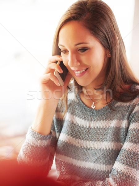 Beautiful girl having a phone call Stock photo © stokkete
