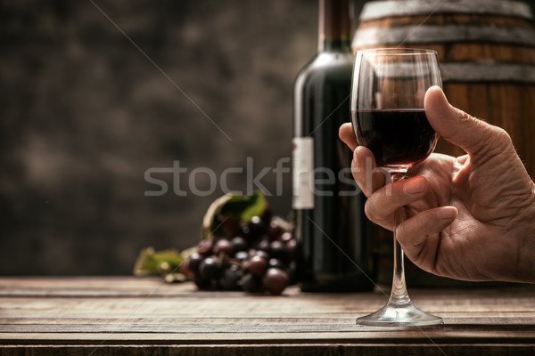 Weinprobe Keller Senior Mann teuer Stock foto © stokkete