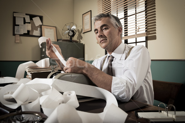 Professional accountant at work in vintage office Stock photo © stokkete