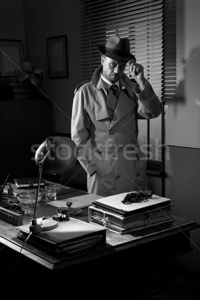 Vintage detektyw stałego biuro atrakcyjny biurko Zdjęcia stock © stokkete