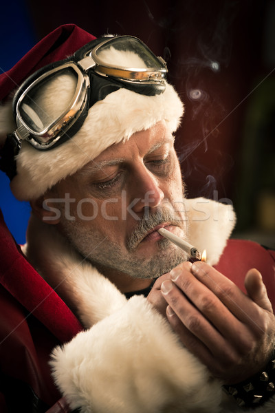Bad Santa smoking a joint Stock photo © stokkete