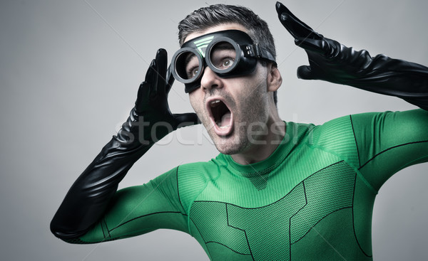 Cool superhero shouting out loud Stock photo © stokkete