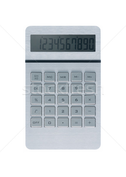 Silver calculator on white background Stock photo © stokkete