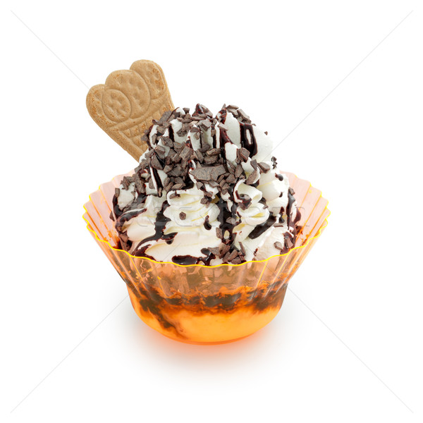 アイスクリーム サンデー 白 チョコレート 冷たい ストックフォト © stokkete