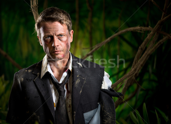 üzlet dzsungel túlélő elveszett ijedt üzletember Stock fotó © stokkete