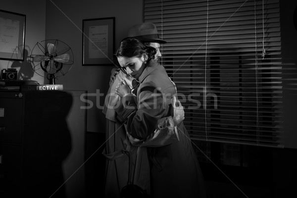 Adam genç kadın ofis dedektif film Stok fotoğraf © stokkete