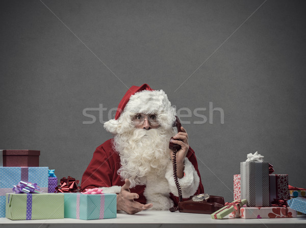 Santa Claus on the phone Stock photo © stokkete