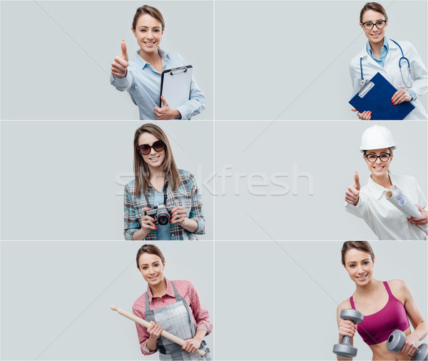 Collage of professional workers portraits Stock photo © stokkete