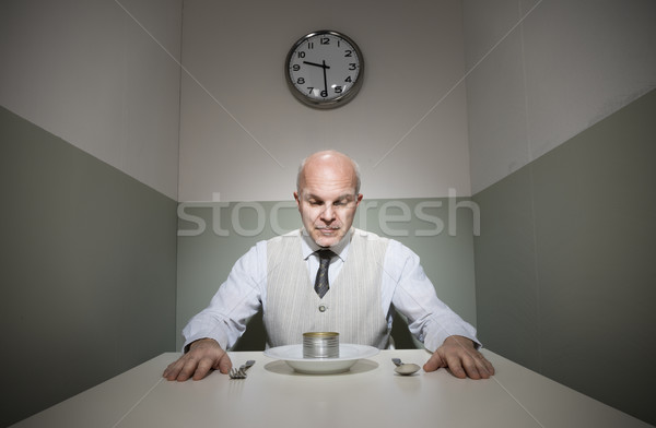 Stock fotó: Szomorú · vacsora · magányos · idős · üzletember · férfi