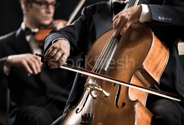 Symfonie orkest prestaties cello professionele Stockfoto © stokkete